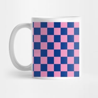 Checkboard in blue and pink colors Mug